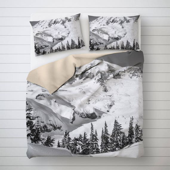Mount Rainier Bettbezug Foto-Bettwäsche-Set Kissen Shams | Etsy