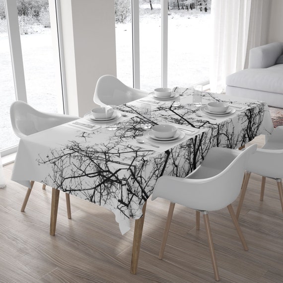 Rustic Decor Tree Branch Tablecloth Farmhouse Kitchen Rustic Decor Tree Branch Tablecloth, Tree Branch Tablecloth