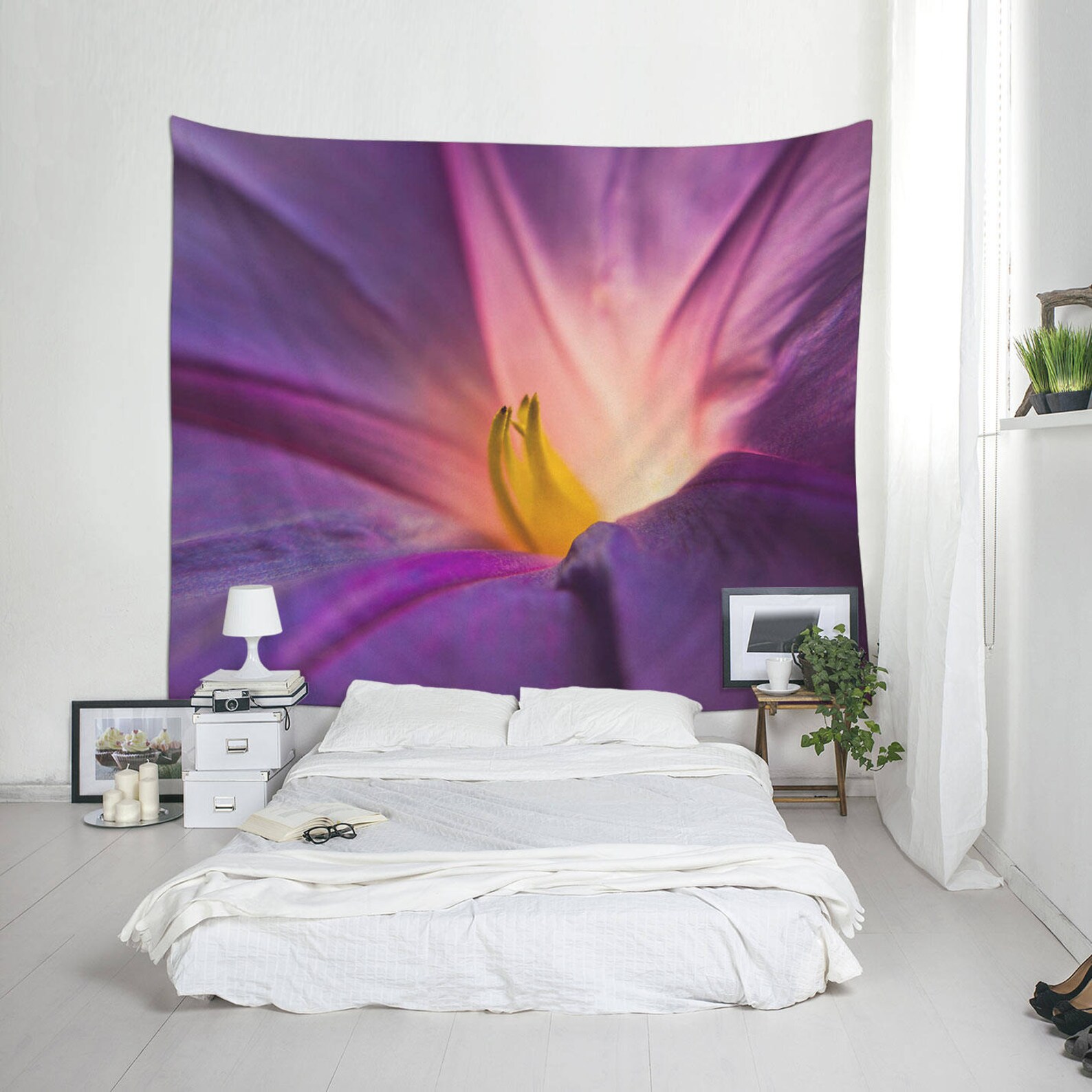 Purple Tapestry Purple Flower Big Tapestries Macro Etsy