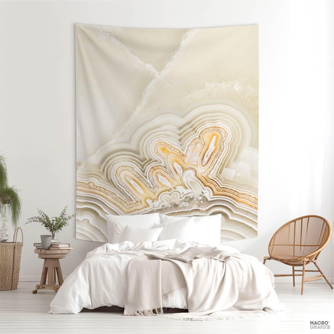Agate Tapestry Mineral Photography Fabric Wall Hanging, Agate Art