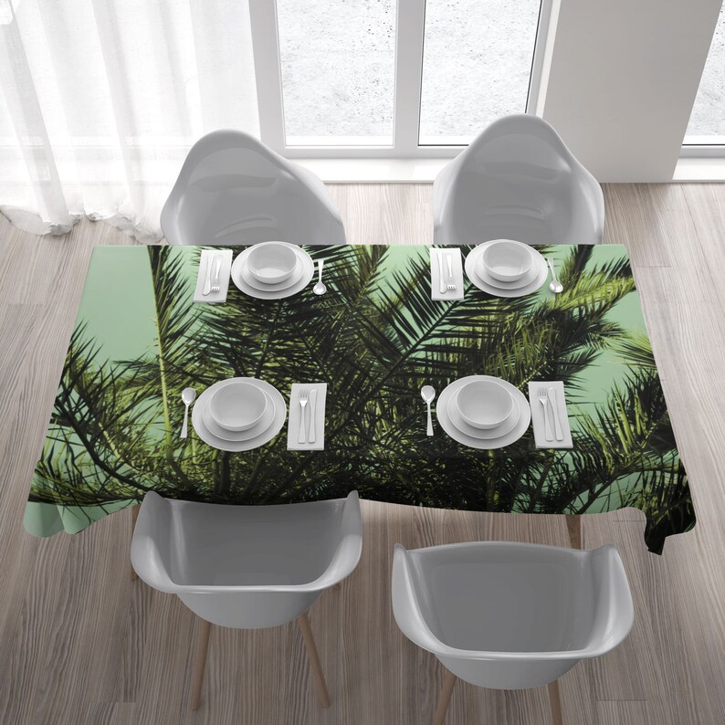 Palm Tree Tablecloth Tropical Decor Wedding Tablecloth Etsy