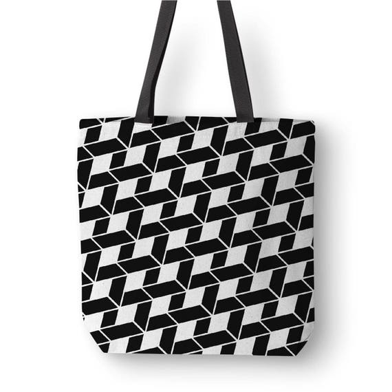 geometric tote bag