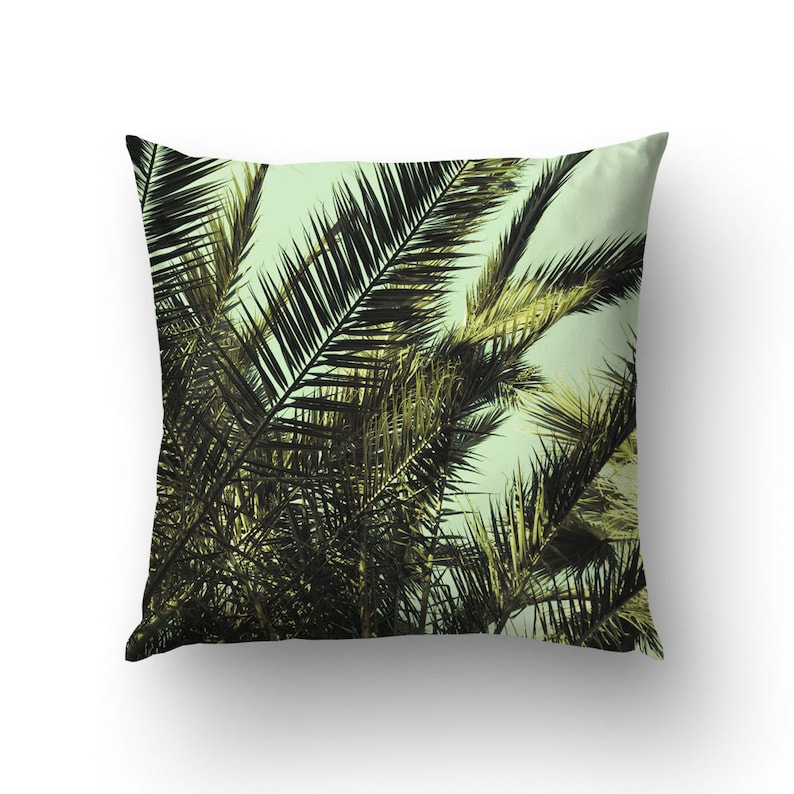 Palm Tree Pillow Cover Tropical Decor Palm leaf pillow | Etsy