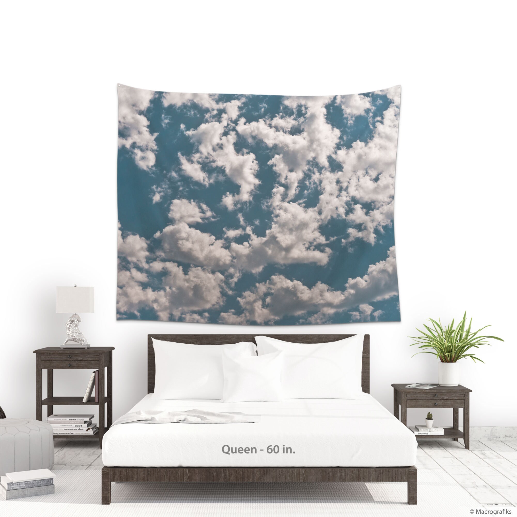 Cloud Tapestry With a Blue Sky Art for Wall Decoration. Picture of Cumulus Clouds Printed on Fabric for Photo Backdrop. MG038 Etsy UK