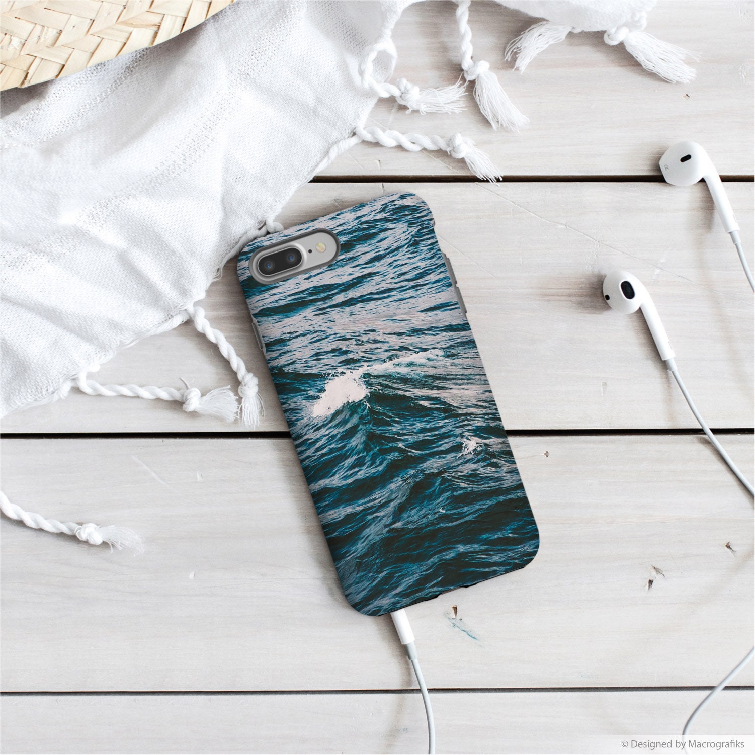 Ocean Phone Case Water Texture Blue Sea Photo Phone Case Etsy