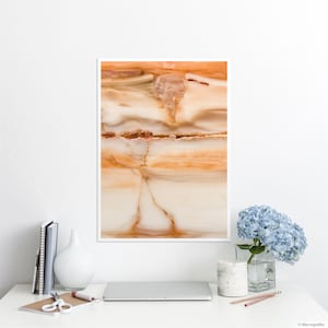Orange Agate print wall art, Mineral photography jasper texture, Wall decoration on cotton paper, Abstract art print. MW095
