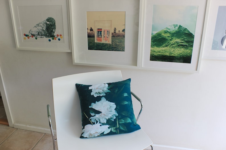 Palm Leaf Pillow Tropical Decor Black and White Palm Tree Etsy