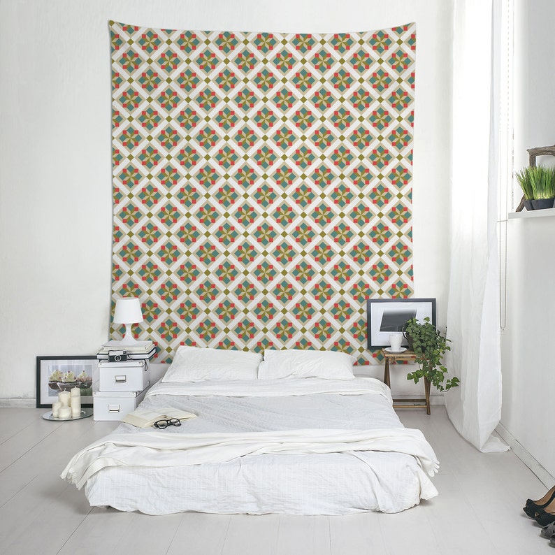 Ceramic Tile Wall Art Geometric Tapestry Decor Image 0