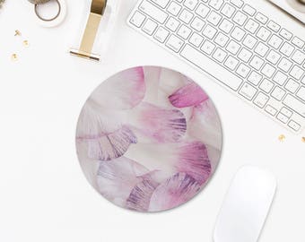 Floral mouse pad, tulip petals mousepad Gift, Office desk gifts, desk accessories, round or rectangular. MW053