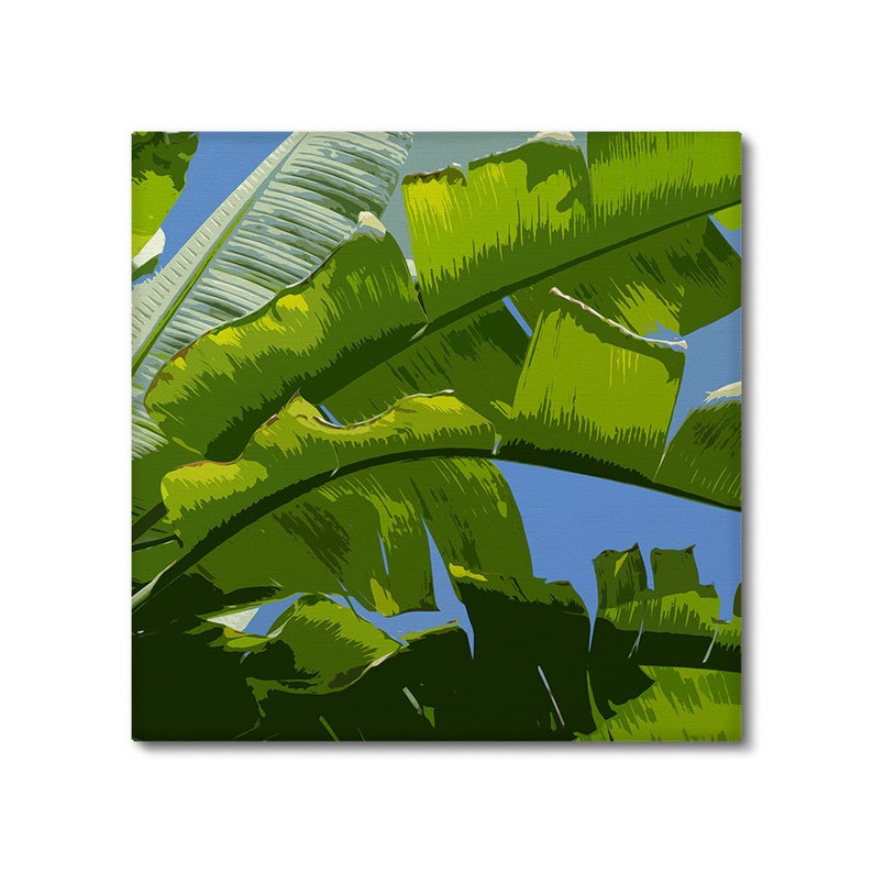Banana Leaf Canvas Set of 3 Prints Tropical Wall Art Etsy