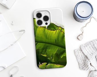 Banana leaf phone case, Tropical iPhone case, 21st birthday gift, iPhone 8 to iPhone 14. Plus, Pro Max, XS and more.  MG047