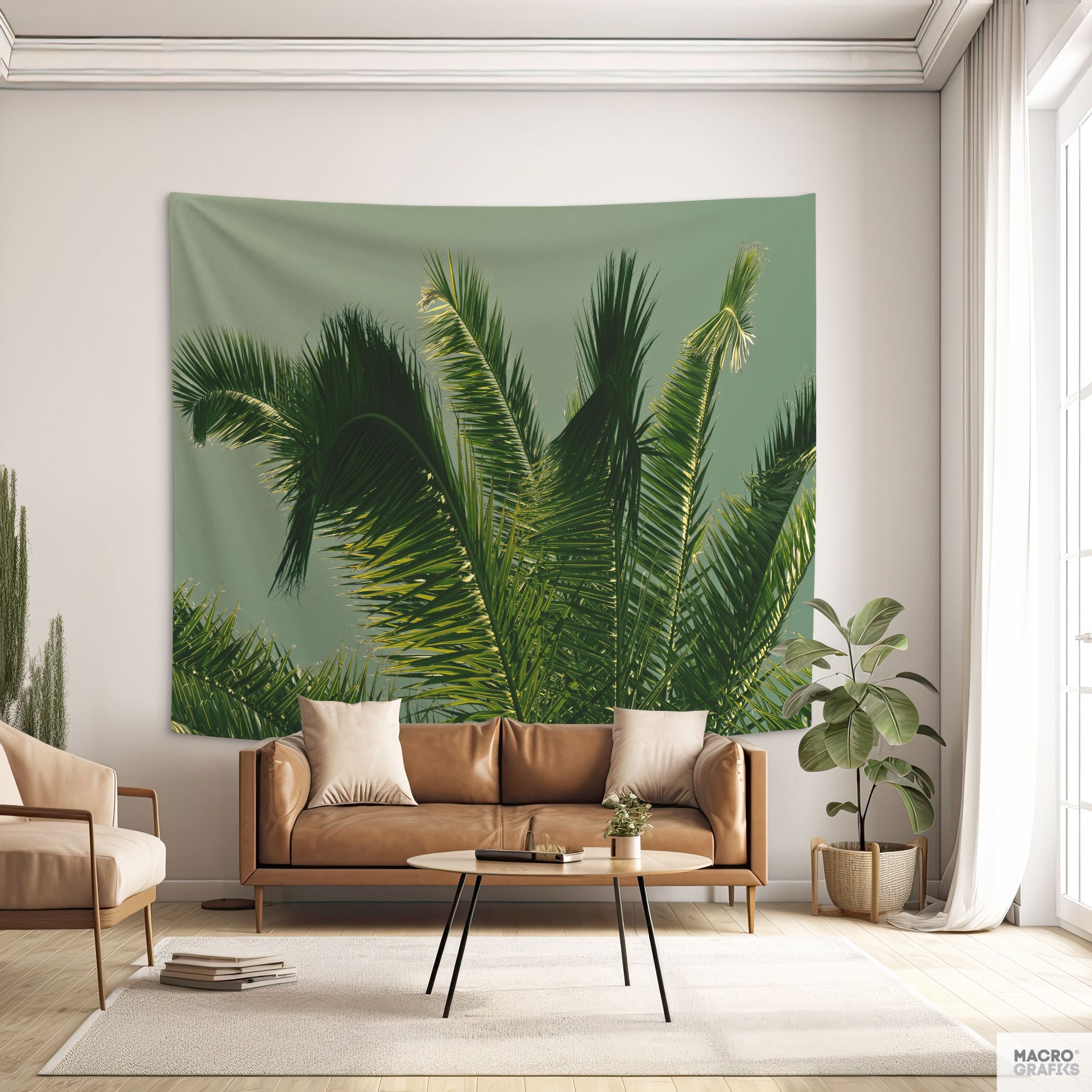 Tropical Leaf Wall Hanging Tapestry Large Wall Tropical Decor Room Decoration of Palm Leaves. MG055 Etsy