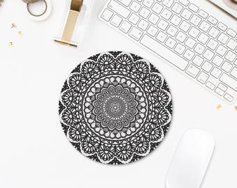 Mandala mousepad, Geometric office desk accessories, Computer gifts, Office supplies, Gift for employee. SP061