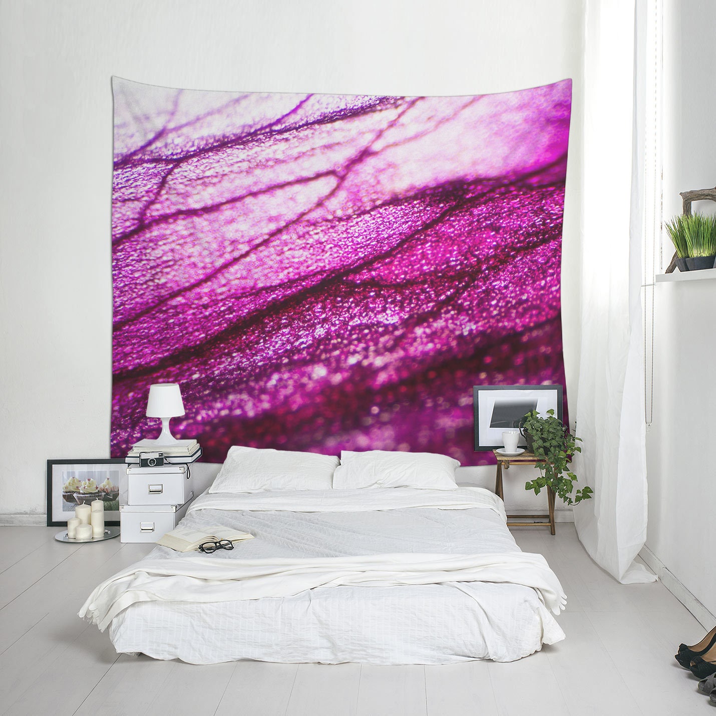 Pink Tapestry Abstract Wall Art Microphotography Pink Etsy