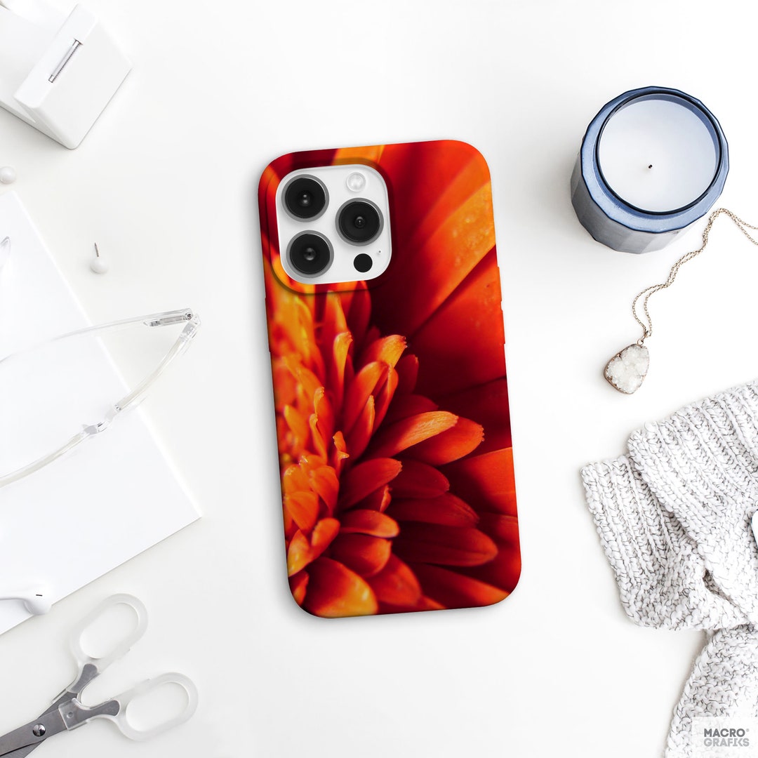 Red Flower Phone Case for iPhone Gerbera Daisy Petals. iPhone Etsy