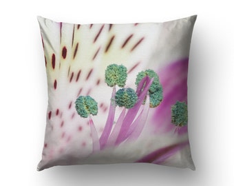 Delicate colors Pillowcase. Macro photography of an Alstroemeria, the friendship flower, printed on soft fabric for your bedroom. MW115