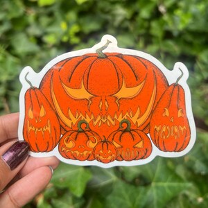 Pumpkin Stack Stickers | Halloween stickers | Waterproof Laminated Glossy Vinyl Sticker