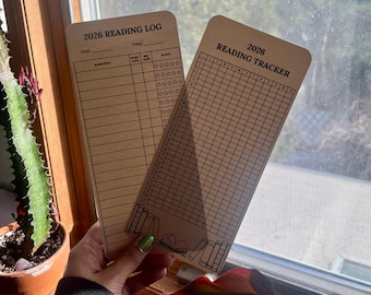 2026 Reading Log Bookmark Set | Monthly Reading Tracker | Card Stock Book Goal List