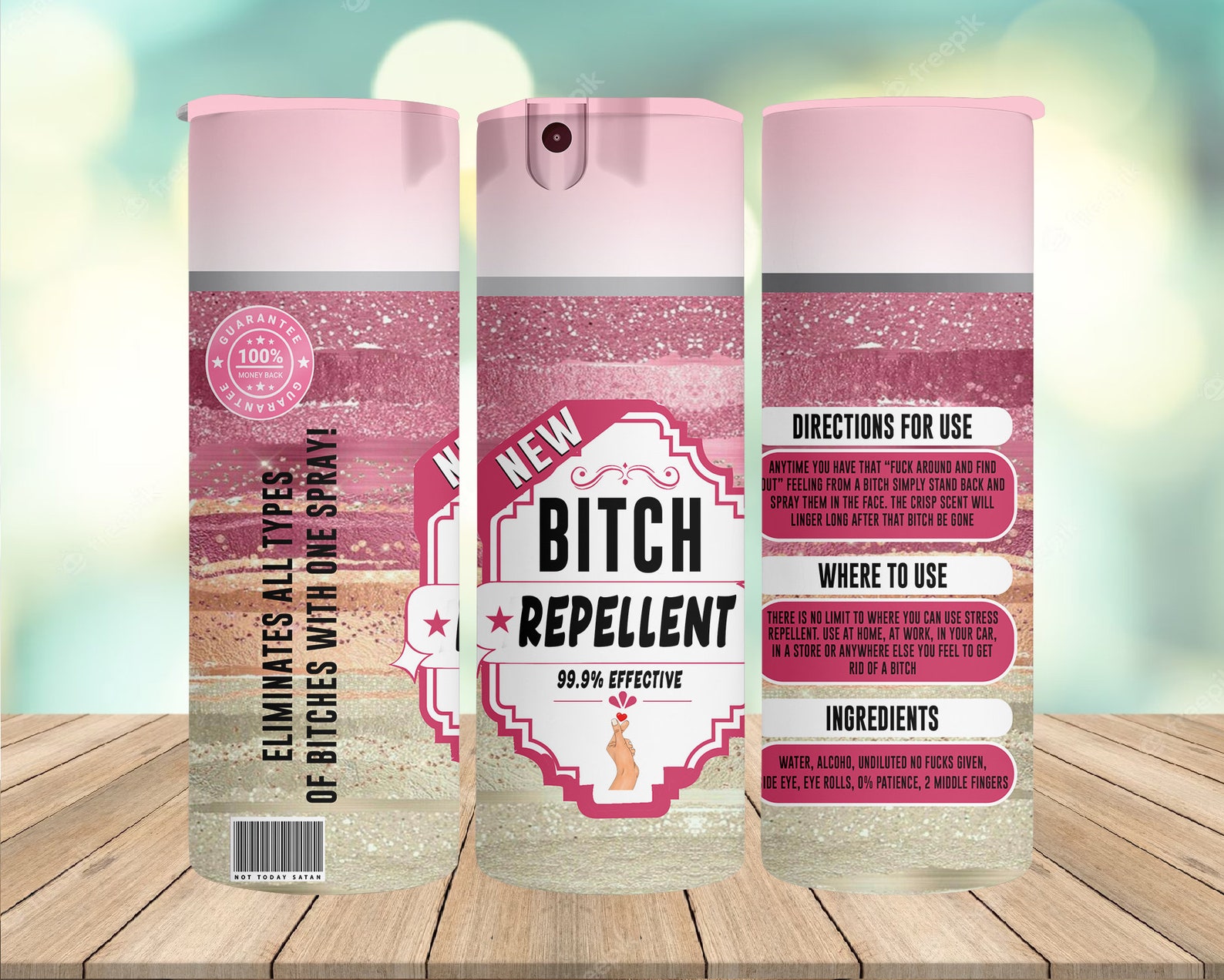 Be Gone Spray Bottle 20oz Tumbler Wrap Bitch Repellent Pink - Etsy Canada