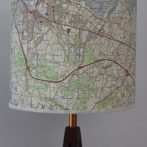 Vintage Ordnance Survey map 20cm drum lampshade featuring your chosen area