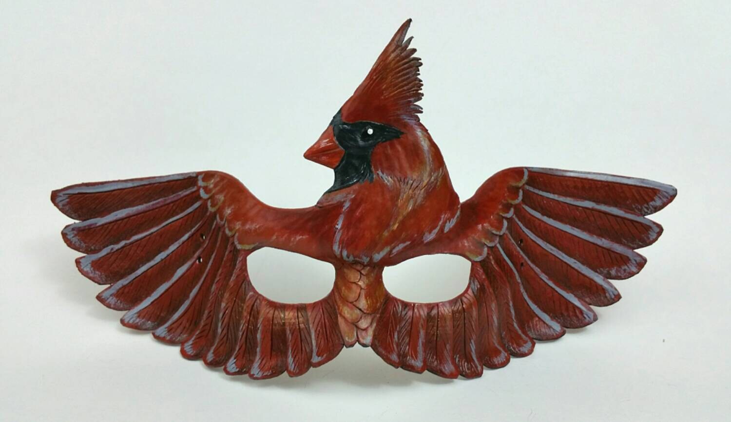 Leather Cardinal Mask Bird Mask Red Bird Mask Etsy
