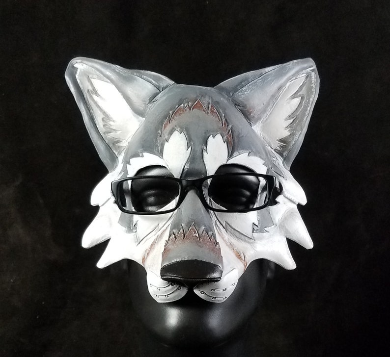 Leather Gray Wolf Mask Timber Wolf Mask Artic Wolf Mask