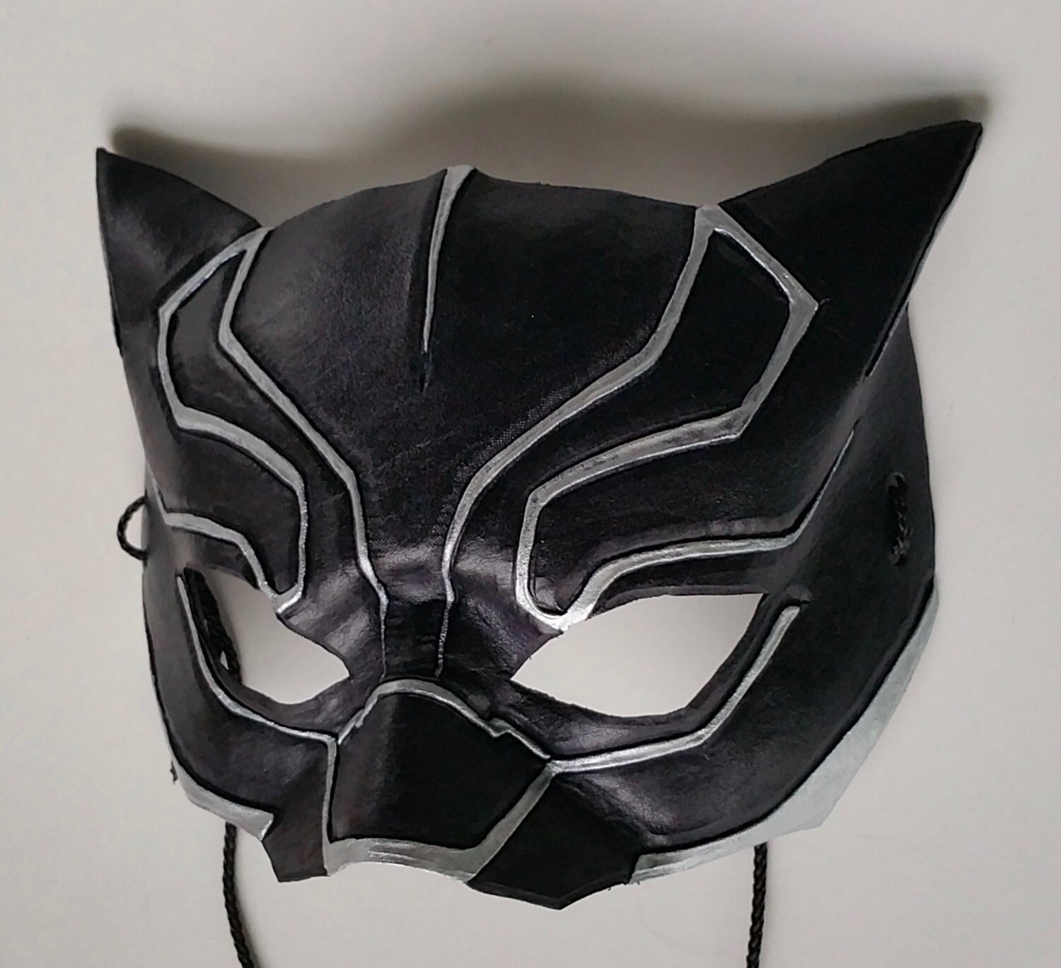 Leather Ornate Panther Mask Black Panther Inspired Mask Etsy