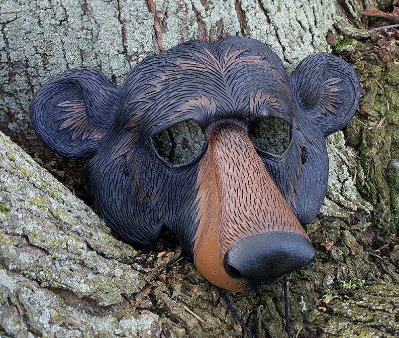 Leather Black Bear Mask