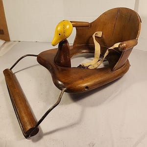 VTG Wooden Duck Potty Training Child Seat Cover With Urine shield 1940's