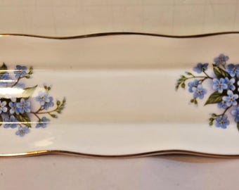 Blue Forget Me Nots Ring tray/Dish Bone China Made in England