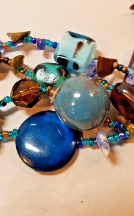 Esmor Multi Layered Turquoise Beads Necklace & Ea… - image 5