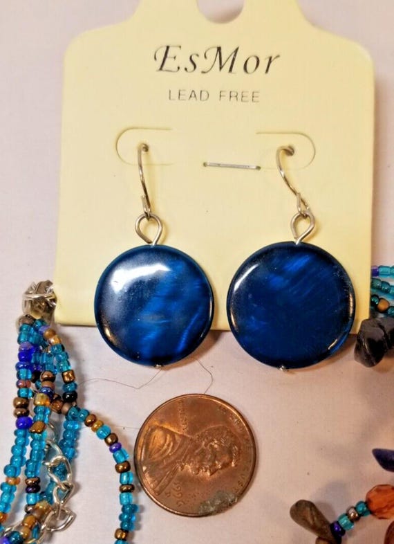 Esmor Multi Layered Turquoise Beads Necklace & Ea… - image 2