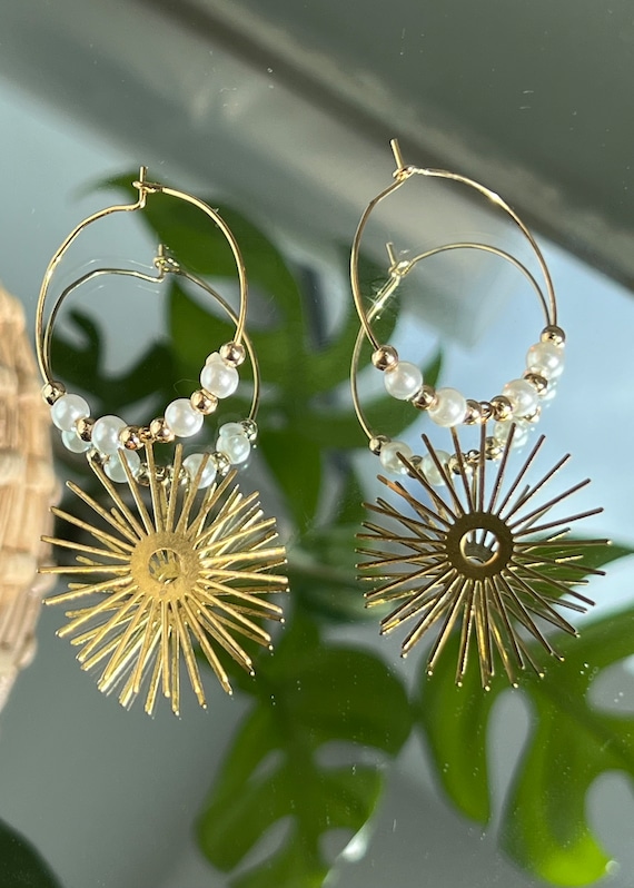 Sol Beaded Hoops