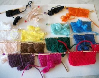 Miniature Knitting on Needles, Toppers, Dolls House, Toys, Play, Brooch, Embellishments, Jewellery, secret Santa, Tree Gift