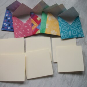 Tarjetas de notas en blanco x6, 6.5cm x 6.5cm", con sobres coordinadores, Scrapbooking, Diarios, Saludo, Gracias, Cumpleaños