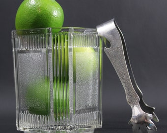 Little Pressed Glass Ice Bucket for Cocktails and Aperitifs