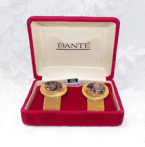 016 RARE Vintage 1960s DANTE Cufflink's Gold Tone , R… Gem