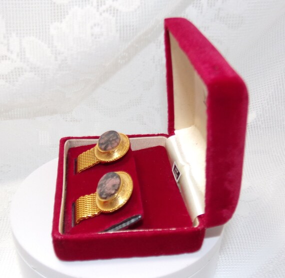 016 RARE Vintage 1960s DANTE Cufflink's Gold Tone , R… Gem