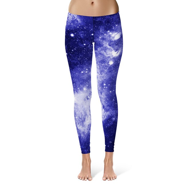Starry Sky blue white print leggings pants workout yoga | Etsy