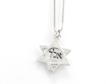 Kabbalah Star of David Pendant with Ball Chain Silver Necklace by Yoyo32 - For Men and Women - Customizable & Handmade per Order