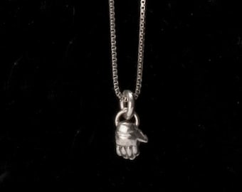 Hamsa Necklace in Sterling Silver with Chain - For Men and Women - Customizable and Handmade per Order