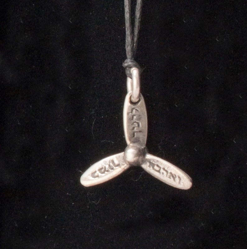 Plane Propeller Necklace in Silver love Your Neighbor as Yourself