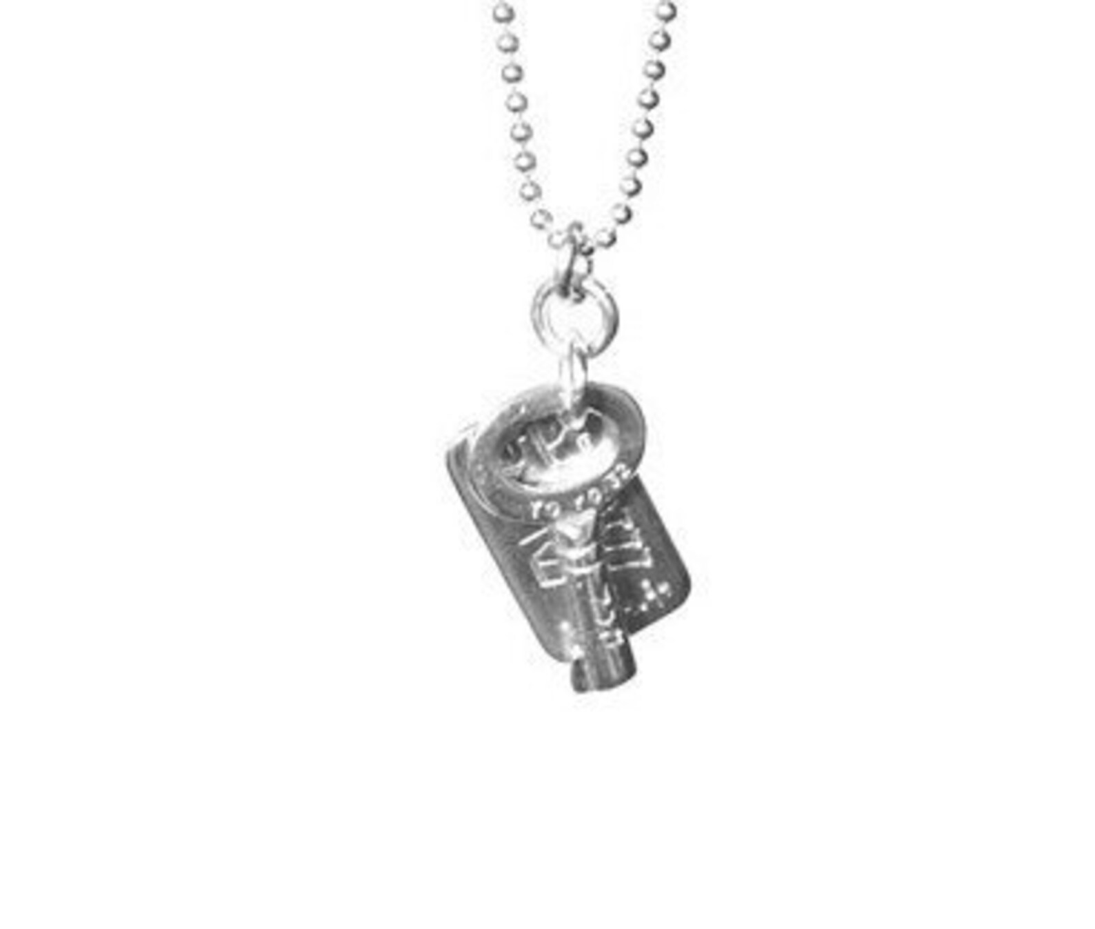 Dog Tag Necklace Shema Israel and Key Charm With Ball Chain in - Etsy