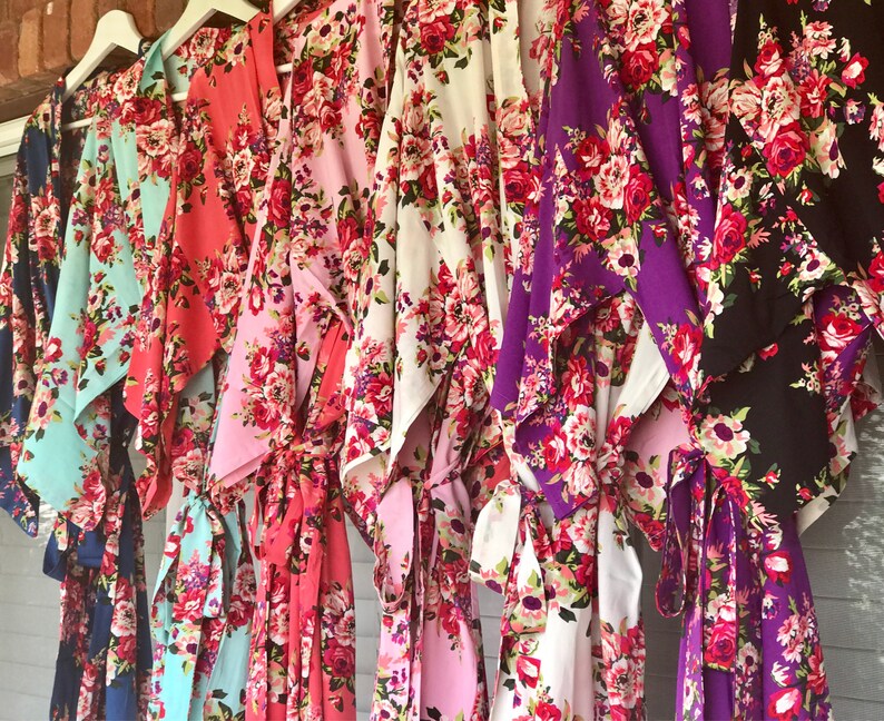 plus size floral bridesmaid robes
