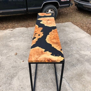 YOUR Custom Listing- GORGEOUS 7’ Modern Maple Burl Epoxy Console Table