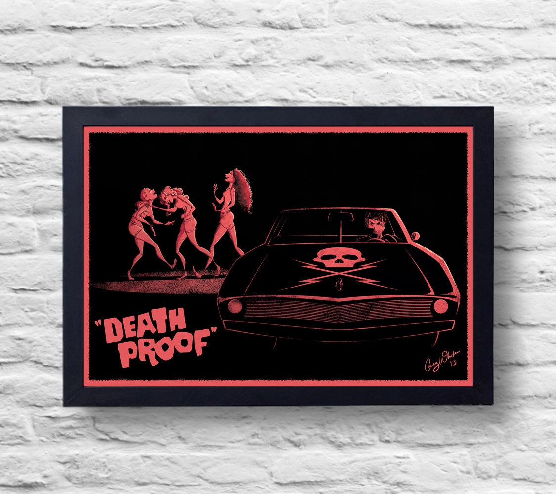 Death Proof Movie Poster Print, Cult Film, Illustration, Art