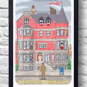 The Royal Tenenbaums-Movie Poster Print, arte de ilustración cinematográfica, pintura retro