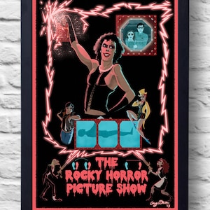 Rocky Horror Picture Show- Movie Poster Print, Tim Curry cult film poster, illustratie, kunst, schilderij, cadeau
