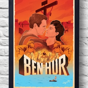 Ben-Hur- Movie Poster Print, film illustration art painting