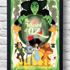 The Wizard of Oz- Movie Poster Print, film illustration, art, painting, gift